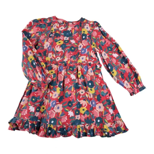 Robe rouge Fleurie TAO 4 ans