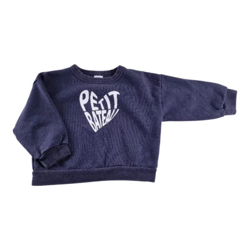 Sweat marine Coeur Petit Bateau 3 ans