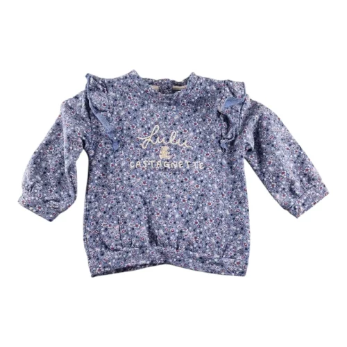 Sweat Lulu Castagnette 24 mois - Bleu Fleuris