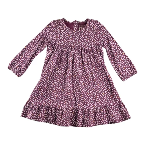 Robe Bordeau Motif feuilles Tchibo 3/4 ans