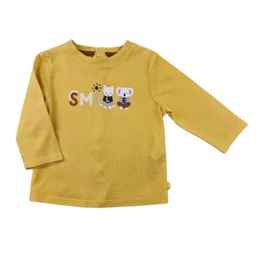 T-shirt Obaïbi bébé 6 mois – Jaune moutarde