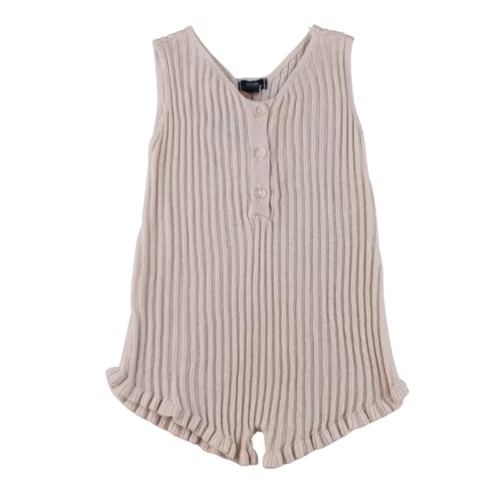 Combishort Kiabi 6 mois – Maille côtelée beige