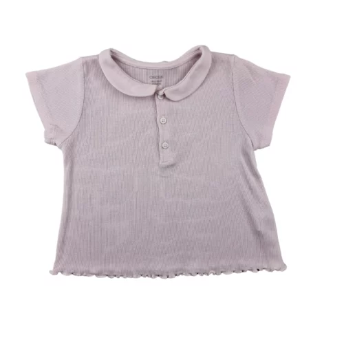 Polo côtelé Obaïbi 12 mois – Rose pâle