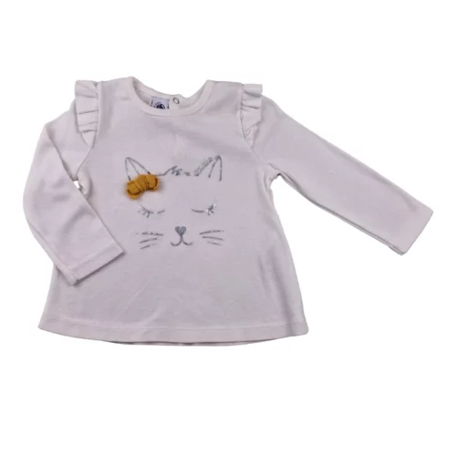 T-shirt manches longues Petit Bateau 12 mois – Motif chat