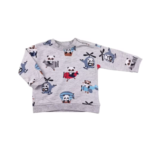 Sweat H&M 4/6 mois – Gris motif panda