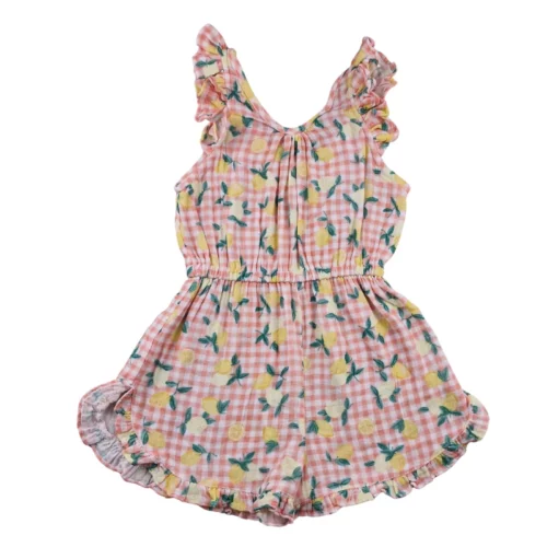 Combishort Mi Canesú 5 ans – Vichy imprimé citron