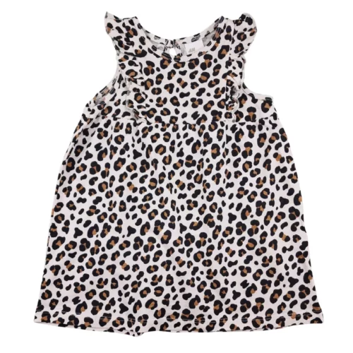 Robe H&M 6/9 mois – Blanche motif léopard