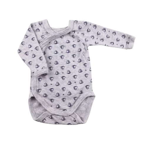 Body Petit Bateau 1 mois – Gris imprimé