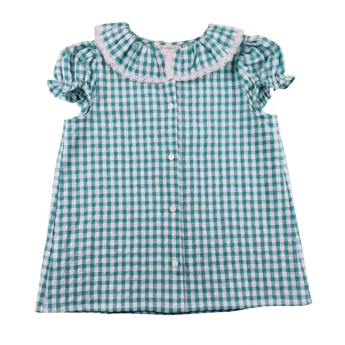 Blouse Mi Canesú 8 ans – Verte, vichy