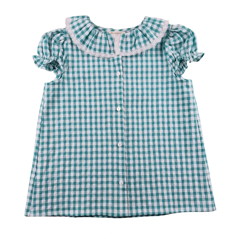 Blouse Mi Canesú 8 ans – Verte, vichy