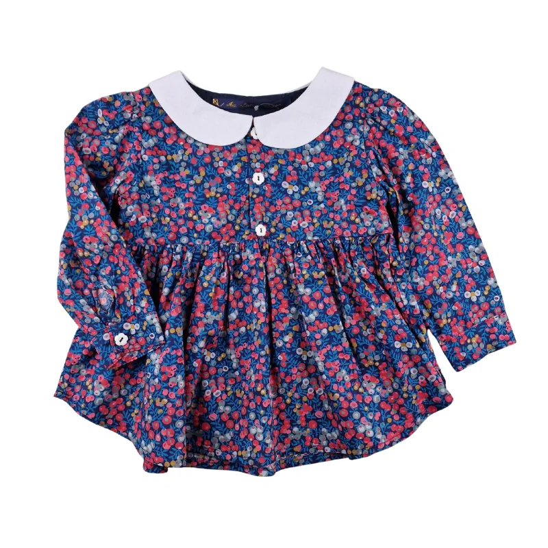 Blouse Au Clair de Tom 3 ans – Bleu tissu Liberty