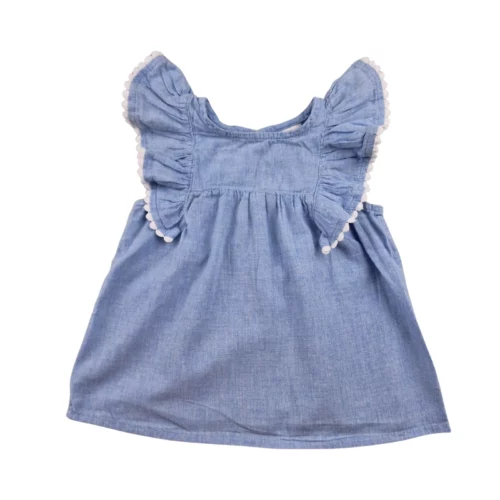 Robe H&M 4/6 mois – Bleu denim uni