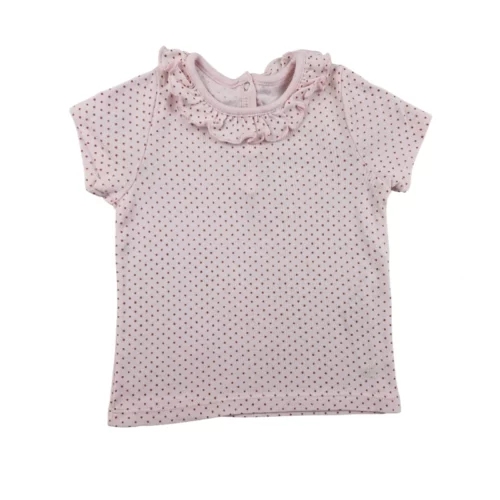 T-shirt Petit Bateau 18 mois – Rose pâle, pois