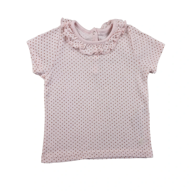 T-shirt Petit Bateau 18 mois – Rose pâle, pois