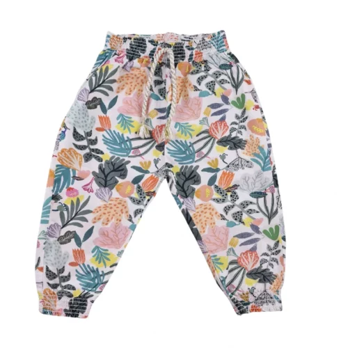 Pantalon Grain de Blé 18 mois – Blanc imprimé tropical