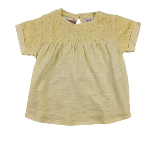 T-shirt Zara 9/12 mois – Jaune pastel
