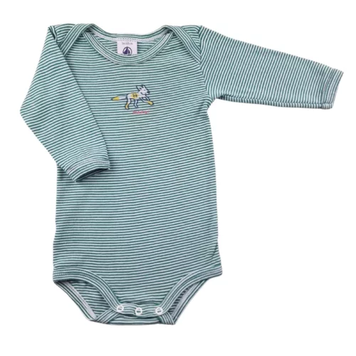 Body Petit Bateau 3 mois – Vert rayé