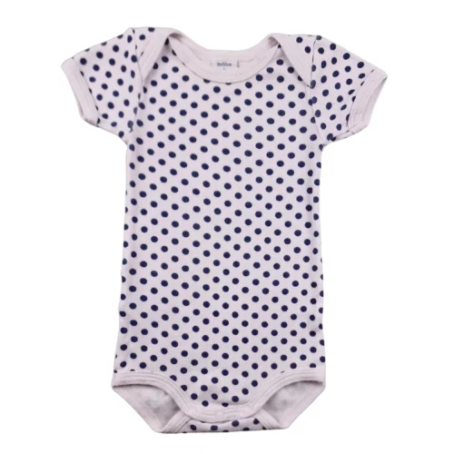 Body Petit Bateau 3 mois – Rose à pois bleus