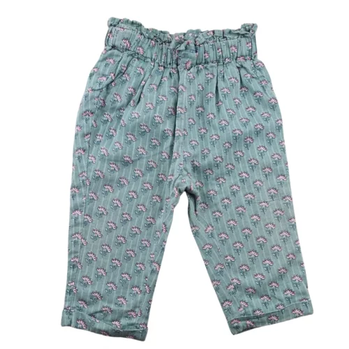 Pantalon TAO 12 mois – Vert d’eau, fleuri
