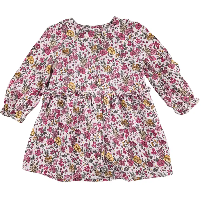 Robe Tape à l’Œil 18 mois – Blanc à fleurs