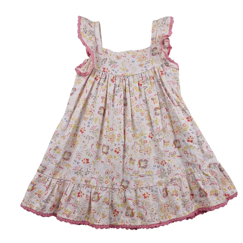 Robe Kiabi 4 ans – Fleuri rose et écru