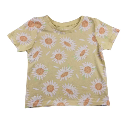T-shirt Primark 3/4 ans – Jaune à fleurs