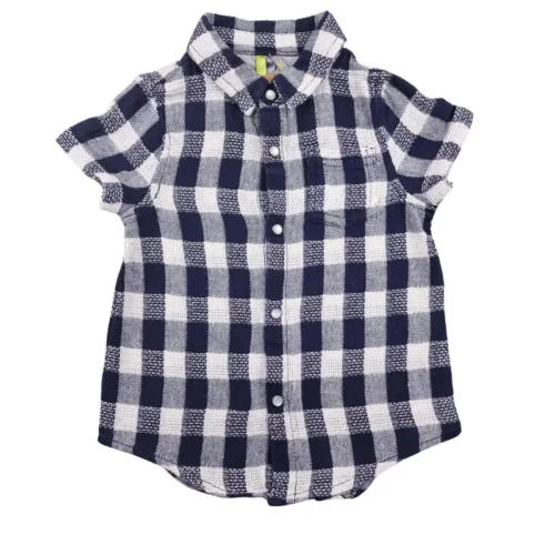 Chemise Orchestra 6 mois – Bleu et blanc à carreaux