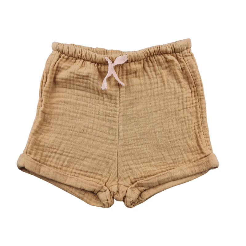 Short H&M 6/9 mois – Jaune moutarde gaze de coton