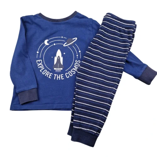 Pyjama Okaïdi 2 ans – Bleu marine "Explore the Cosmos"