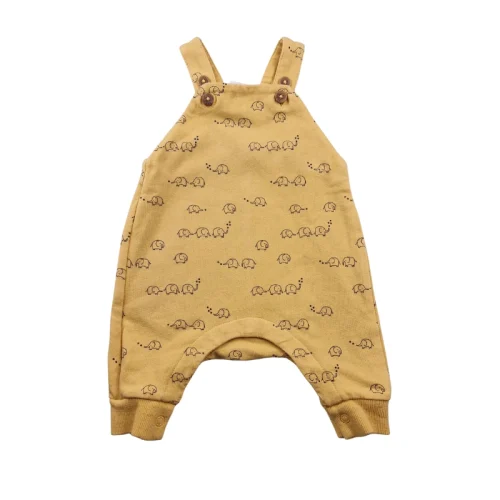 Salopette H&M 0-1 mois – Jaune moutarde éléphants