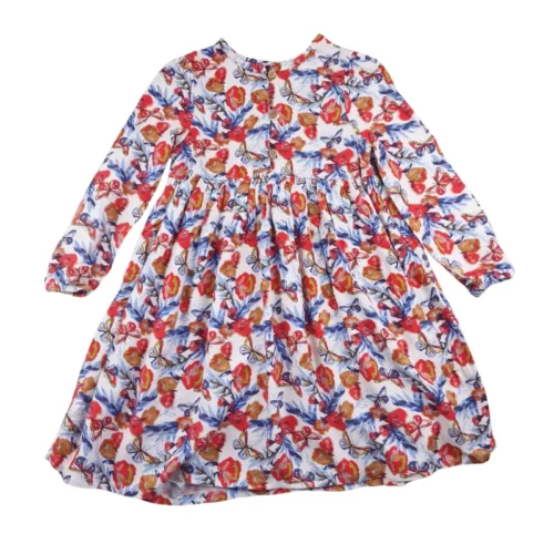 Robe Kiabi 36 mois – Blanche à fleurs et papillons