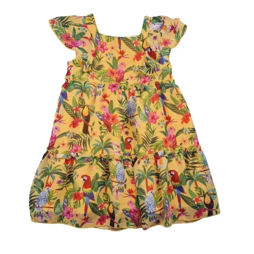 Robe H&M x Emma Jayne 4 ans – Jaune imprimé tropical