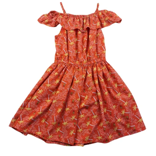 Robe 4 ans – Orange imprimé