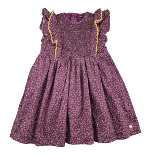 Robe Sergent Major 6 ans – Violet à fleurs