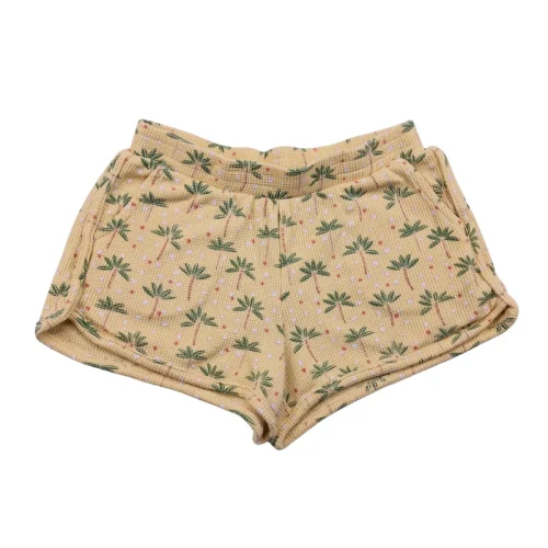 Short Kiabi 8 ans – Jaune imprimé palmiers