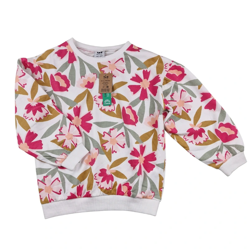 Sweat Tape à l’Œil 6 ans – Blanc à fleurs