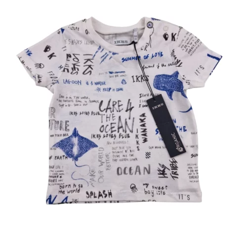 T-shirt IKKS 6 mois – Blanc imprimé