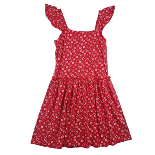 Robe Kiabi 10 ans – Rouge à fleurs