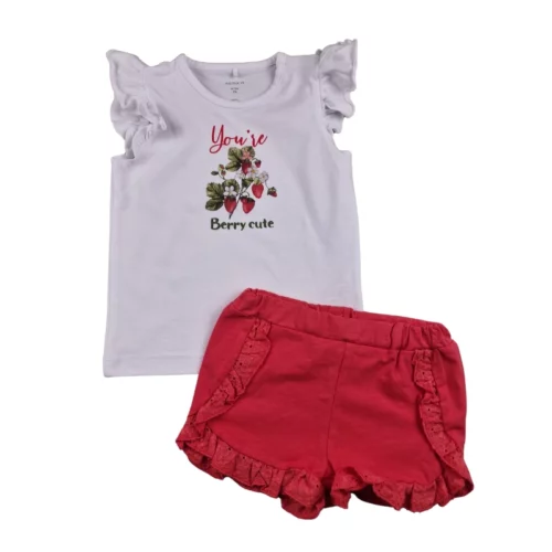 Ensemble Name It 6/9 mois – Blanc et rouge