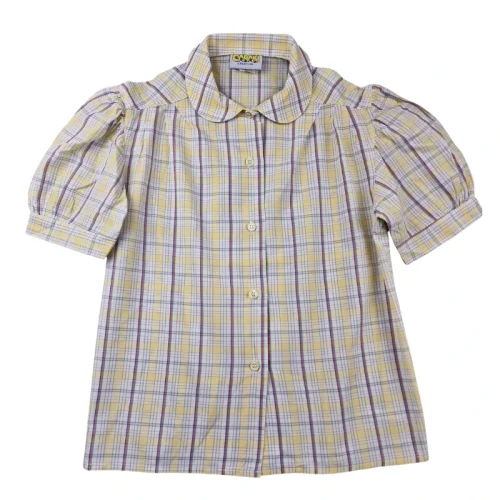 Blouse Vintage Carabi 6 ans – Carreaux jaune pastel