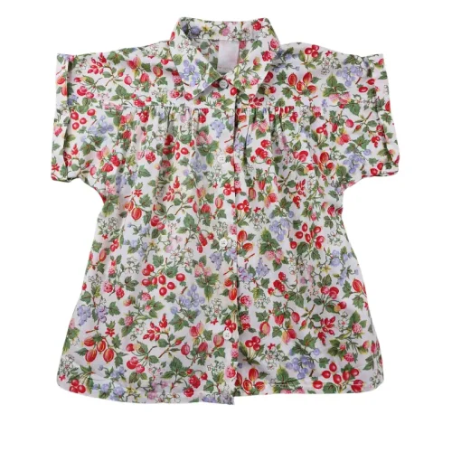 Blouse vintage 4 ans – Imprimé fruits et fleurs