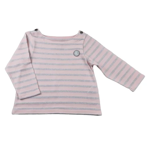 Marinière Petit Bateau 3 ans – Rose et gris