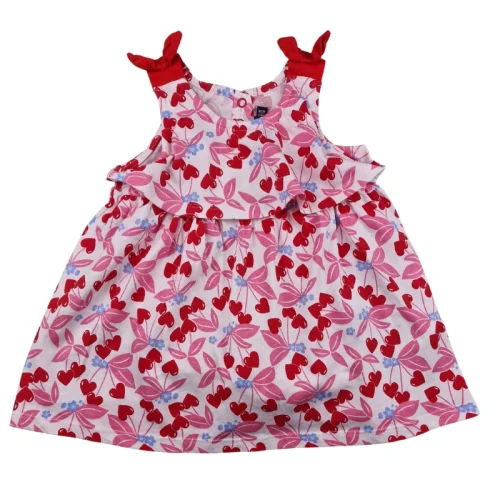 Robe Sergent Major 24 mois – Imprimé cœurs cerises