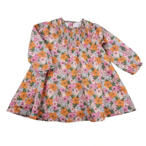 Robe Sergent Major 24 mois – Fleurie rétro smocks