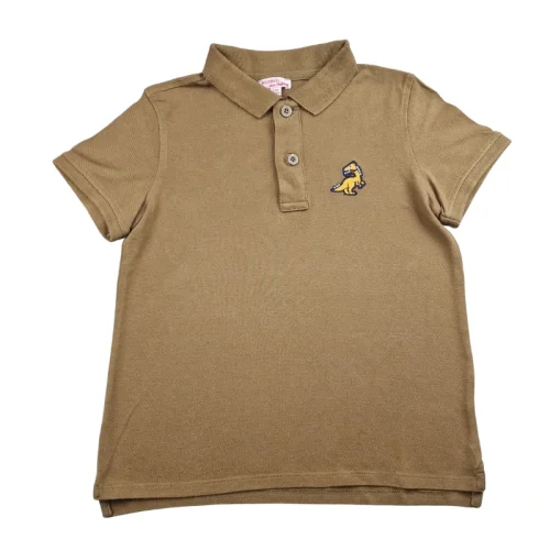Polo DPAM 8 ans – Kaki motif dinosaure