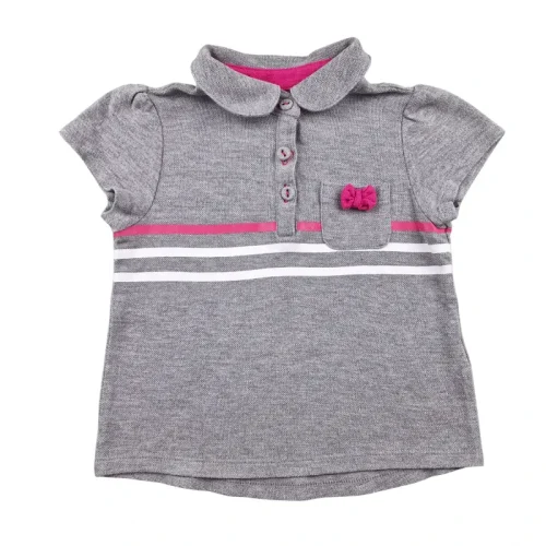 Polo Vertbaudet 4 ans – Gris chiné rose