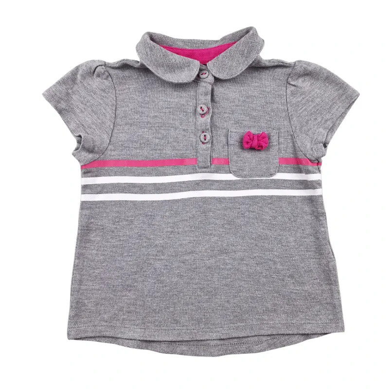Polo Vertbaudet 4 ans – Gris chiné rose