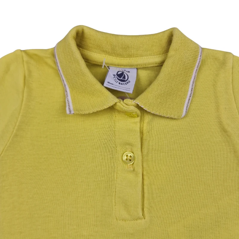 Robe polo Petit Bateau 6 mois – Jaune – Image 4