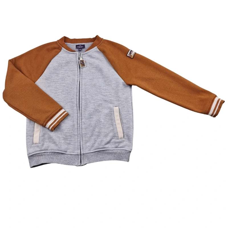 Gilet zippé Sergent Major 8 ans – Gris chiné et camel