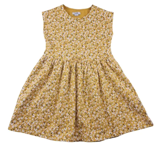 Robe La Halle 8 ans – Fleurie moutarde